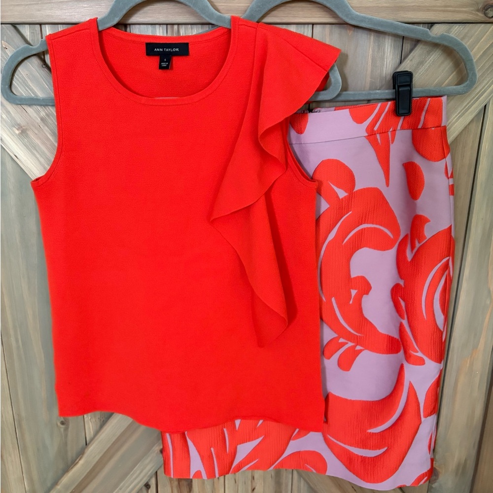 Ann Taylor Sleeveless Top and Skirt Set